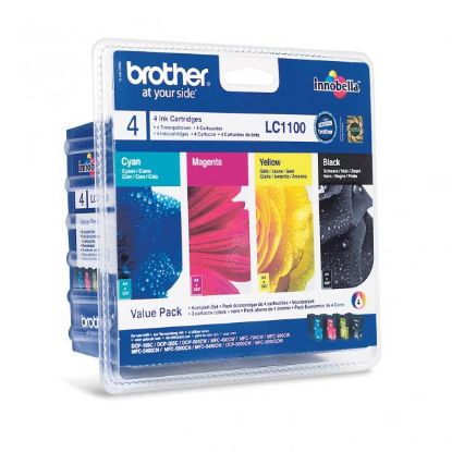 Imagem de Brother original ink LC-1100VALBP, CMYK, 450/3x325str., Brother DCP-385C, 585CW, MFC-490CW, výhodné balenie