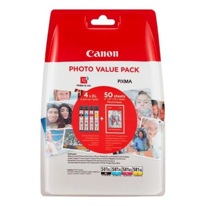 Imagem de Canon original ink CLI-581 XL CMYK Multi Pack, CMYK, blister, 4*8,3ml, 2052C004, very high capacity, Canon 4-pack PIXMA TS6150,TS6