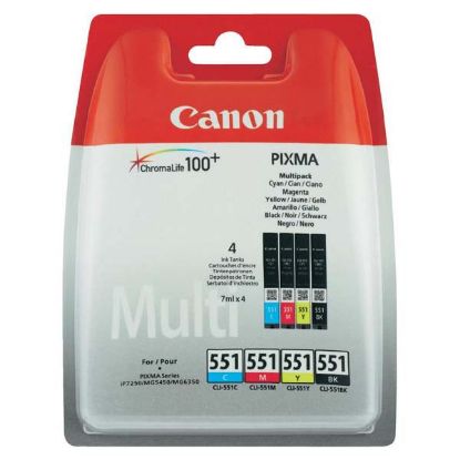 Imagem de Canon original ink CLI551, 6509B009, CMYK, blister, Canon PIXMA iP7250, MG5450, MG6350, MG7550