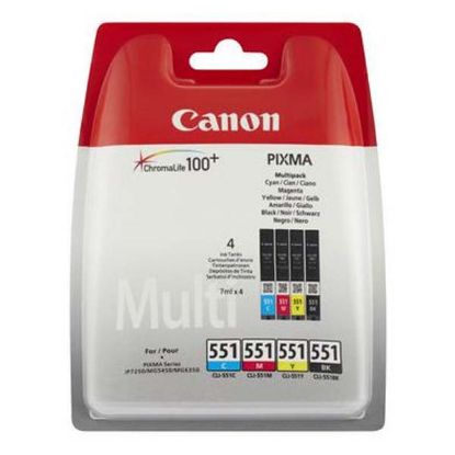 Imagem de Canon original ink CLI551, CMYK, blister s ochranou, 4x7ml, 6509B008, Canon PIXMA iP7250, MG5450, MG6350