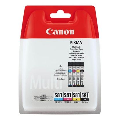 Imagem de Canon original ink CLI581 CMYK Multi Pack, CMYK, blister, 4*5,6ml, 2103C004, Canon 4-pack PIXMA TR8550,TS6150,TS6151,TS8150,TS8151