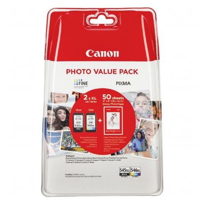 Imagem de Canon original ink PG-545 XL/CL-546 XL + 50x GP-501, black/color, 8286B006, Canon Pixma MG2450, 2555, MX495, Promo pack