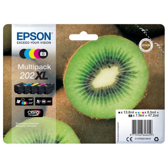 Imagem de Epson original ink C13T02G74010, 202 XL, CMYK, 1x13.8, 1x7.9ml, 3x8.5ml, Epson XP-6000, XP-6005