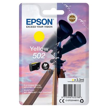 Imagem de Epson original ink C13T02V44020, 502, T02V440, yellow, 165str., 3.3ml, Epson XP-5100, XP-5105, WF-2880dwf, WF2865dwf