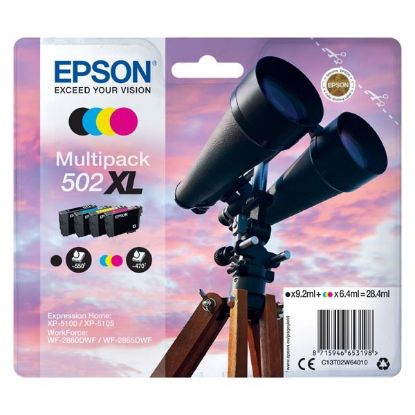 Imagem de Epson original ink C13T02W64010, 502XL, T02W640, CMYK, 3x6.4/9.2ml, Epson XP-5100, XP-5105, WF-2880dwf, WF2865dwf