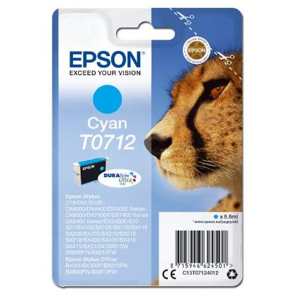 Imagem de Epson original ink C13T07124012, cyan, 5,5ml, Epson D78, DX4000, DX4050, DX5000, DX5050, DX6000, DX605