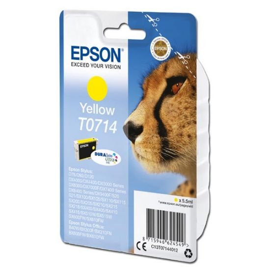 Imagem de Epson original ink C13T07144012, yellow, 5,5ml, Epson D78, DX4000, DX4050, DX5000, DX5050, DX6000, DX605