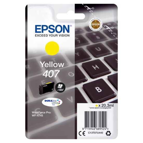 Imagem de Epson original ink C13T07U440, 407XL, yellow, 1900str., 20.3ml, Epson WF-4745