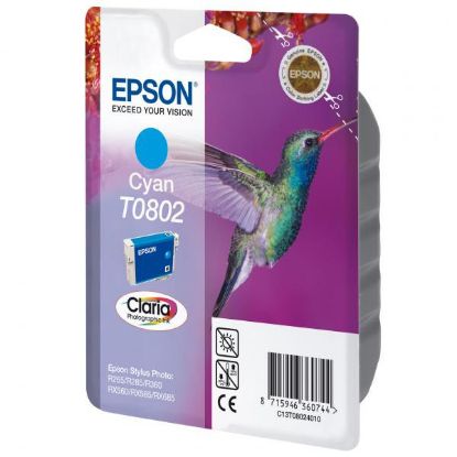 Imagem de Epson original ink C13T08024011, cyan, 7,4ml, Epson Stylus Photo PX700W, 800FW, R265, 285, 360, RX560