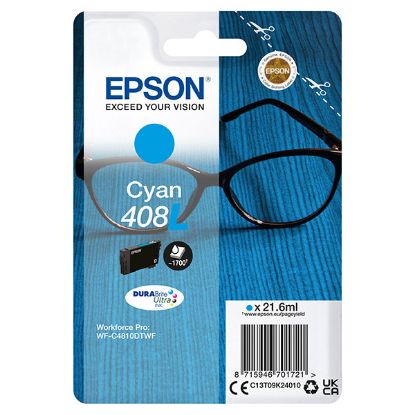 Imagem de Epson original ink C13T09K24010, T09K240, 408L, cyan, 21.6ml, Epson WF-C4810DTWF