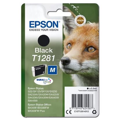 Imagem de Epson original ink C13T12814012, T1281, black, 5,9ml, Epson Stylus S22, SX125, 420W, 425W, Stylus Office BX305