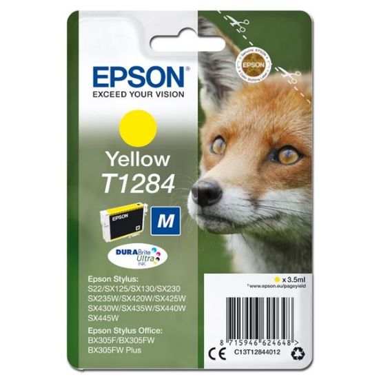 Imagem de Epson original ink C13T12844012, T1284, yellow, 3,5ml, Epson Stylus S22, SX125, 420W, 425W, Stylus Office BX305