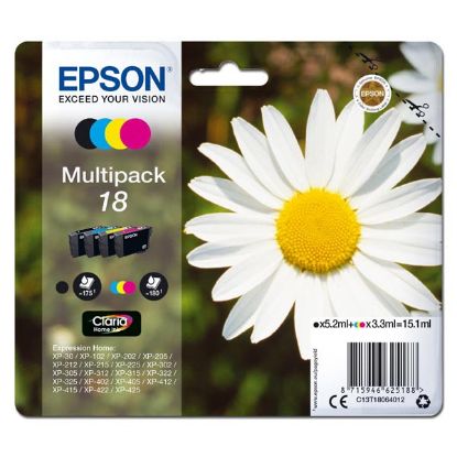 Imagem de Epson original ink C13T18064012, T180640, CMYK, 3x3,3/5,2ml, Epson Expression Home XP-102, XP-402, XP-405, XP-302