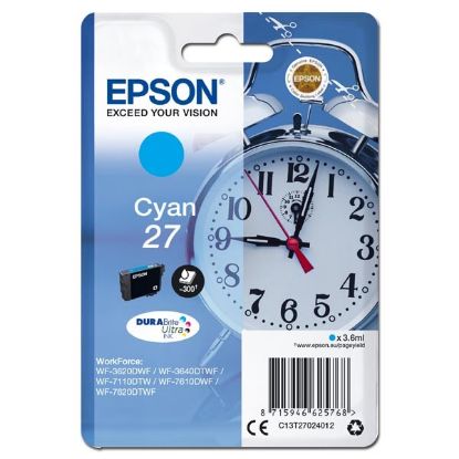 Imagem de Epson original ink C13T27024012, 27, cyan, 3,6ml, Epson WF-3620, 3640, 7110, 7610, 7620