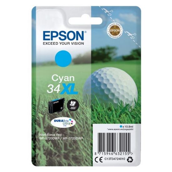 Imagem de Epson original ink C13T34724010, T347240, 34XL, cyan, 10.8ml, Epson WF-3720DWF, 3725DWF