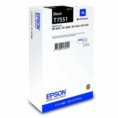 Imagem de Epson original ink C13T755140, T7551, XL, black, 5000str., 100ml, 1ks, Epson WorkForce Pro WF-8590DWF