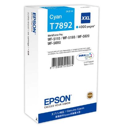 Imagem de Epson original ink C13T789240, T789, XXL, cyan, 4000str., 34ml, 1ks, Epson WorkForce Pro WF-5620DWF, WF-5110DW, WF-5690DWF