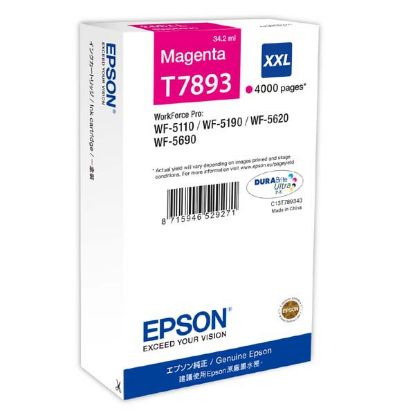 Imagem de Epson original ink C13T789340, T789, XXL, magenta, 4000str., 34ml, 1ks, Epson WorkForce Pro WF-5620DWF, WF-5110DW, WF-5690DWF