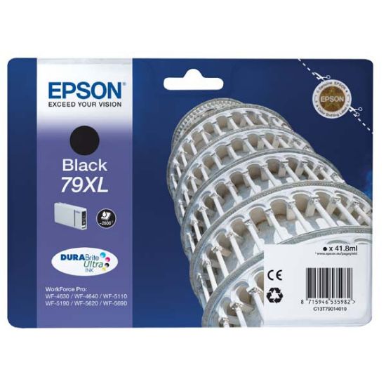 Imagem de Epson original ink C13T79014010, 79XL, XL, black, 2600str., 42ml, 1ks, Epson WorkForce Pro WF-5620DWF, WF-5110DW, WF-5690DWF