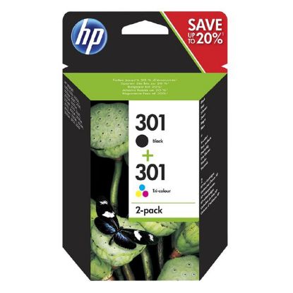 Imagem de HP original ink N9J72AE, black/color, 190/165str., HP 301, HP 2-pack Deskjet 1510, 3055A, Officejet 2622