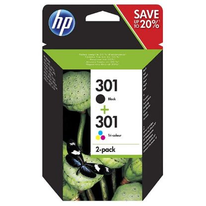Imagem de HP original ink N9J72AE, black/color, blister, 190/165str., HP 301, HP 2-pack Deskjet 1510, 3055A, Officejet 2622