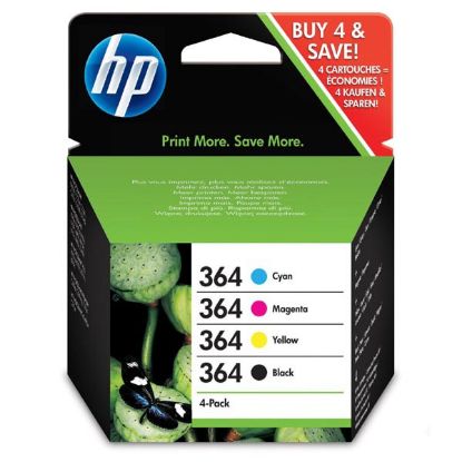 Imagem de HP original ink N9J73AE, HP 364 Combo pack, CMYK, HP 4-pack + paper Combo-pack,B8550,C5380,D5460