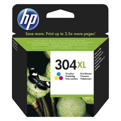 Imagem de HP original ink N9K07AE, HP 304XL, Tri-color, 300str., 7ml, HP DeskJet 2620,2630,2632,2633,3720,3730,3732,3735