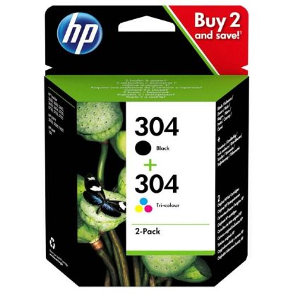 Imagem de HP original ink sada 3JB05AE, HP 304, black + color, 100color-120Bkstr., HP Deskjet 3720, 3721, 3722, 3723, 3724, 3725, 3755